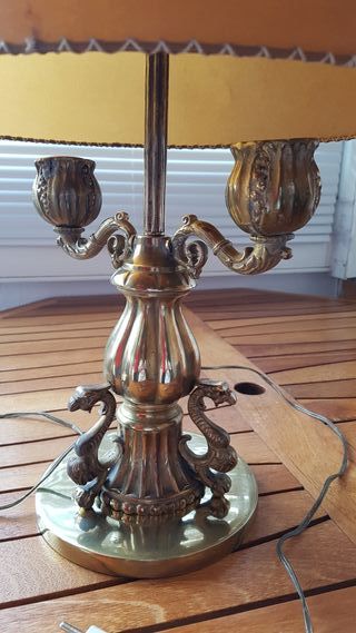 Lampara Mesa Bronce Vintage