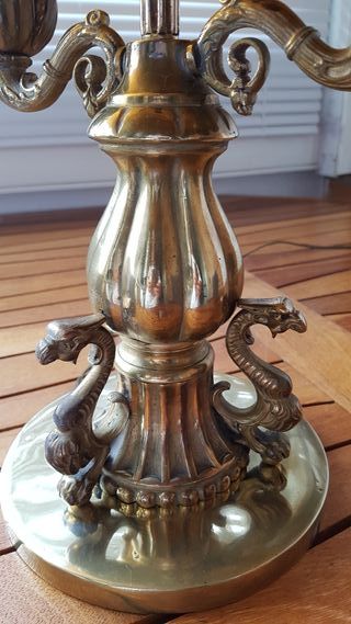 Lampara Mesa Bronce Vintage