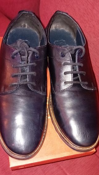 Zapatos Piel Azul Marino
