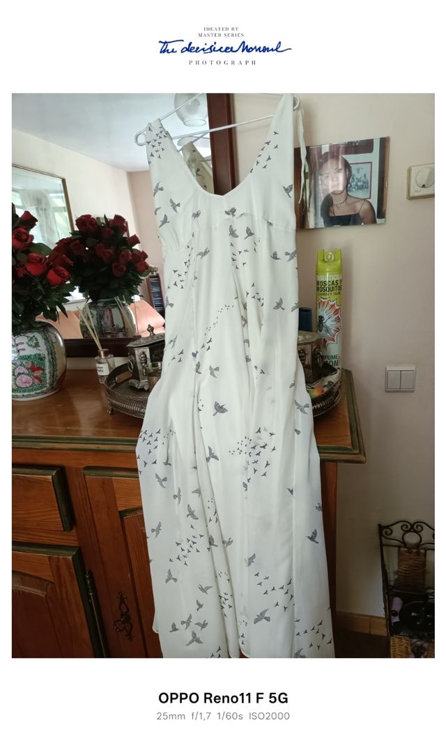Vestido blanco estampado verano t 40, sin estrenar