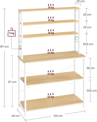 Scaffale da Cucina, Supporto per Forno a Microonde
