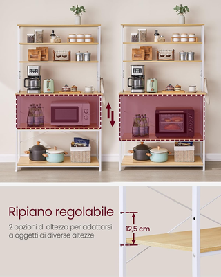 Scaffale da Cucina, Supporto per Forno a Microonde