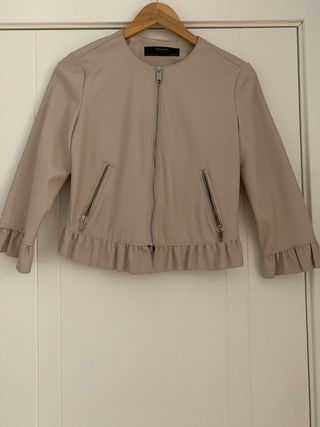 Cazadora Zara polipiel rosa palo
