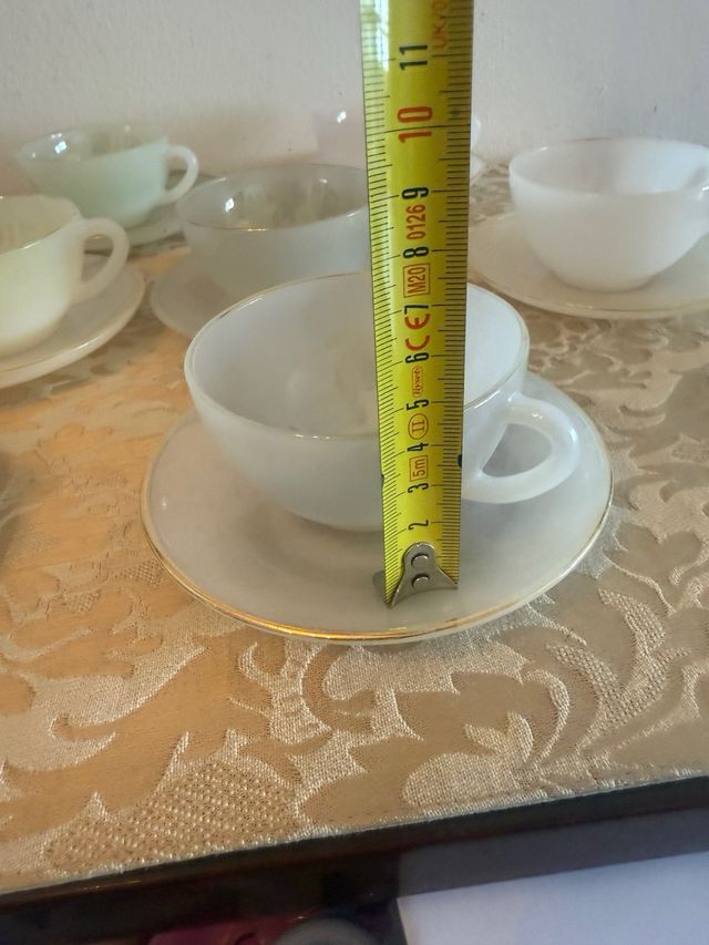 Juego 6 tazas opalina vintage