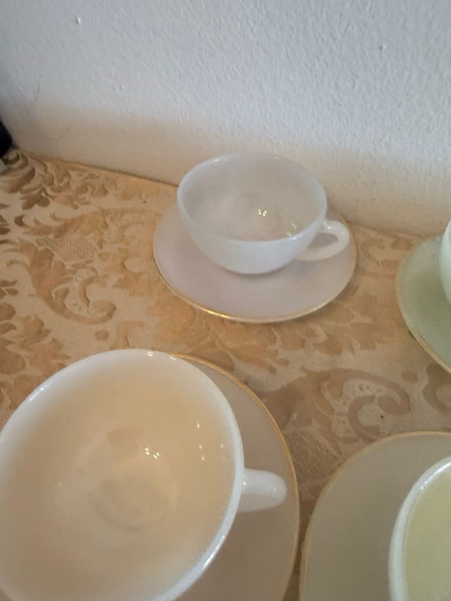 Juego 6 tazas opalina vintage