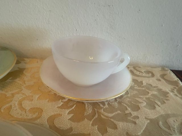 Juego 6 tazas opalina vintage