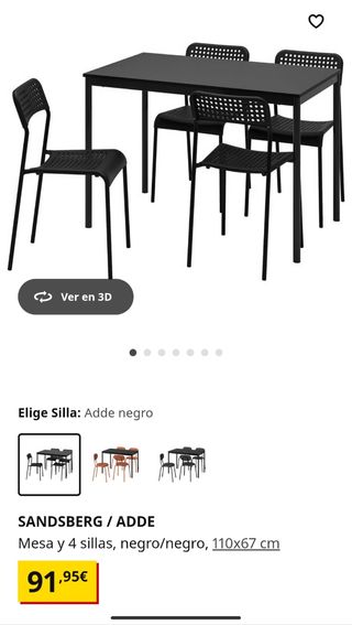 Mesa SANDSBERG + 4 sillas ADDE