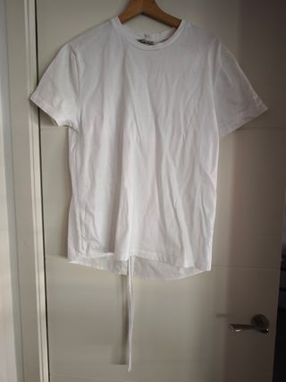 Camiseta Zara blanca M - 2 texturas
