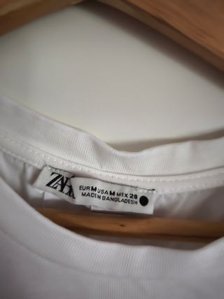 Camiseta Zara blanca M - 2 texturas