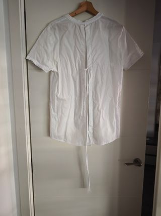 Camiseta Zara blanca M - 2 texturas
