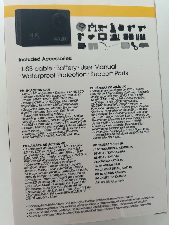 Cámara KUBO One 4K + Accesorios