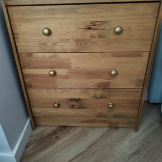 Dos cómodas (mesitas) noche 3 cajones madera