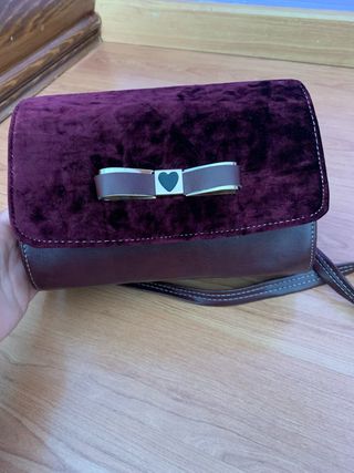 Bolso bandolera terciopelo morado