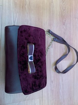 Bolso bandolera terciopelo morado