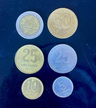 Serie de 6 Monedas Argentinas antiguas