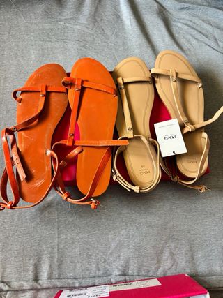 Sandalias Mango Piel - T.39 pack de 2 pares 