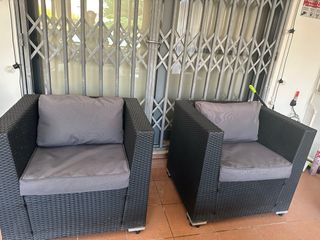 Sillones ratán exterior - 2 unidades