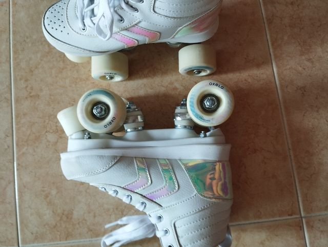 Pattini Oxelo a 4 ruote - Bianco