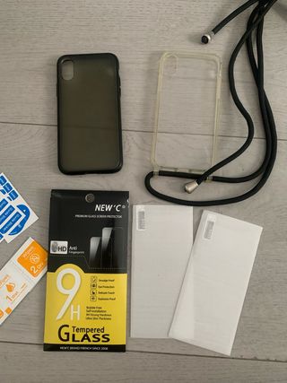 2 Fundas iPhone XS + 2 Cristales Templados