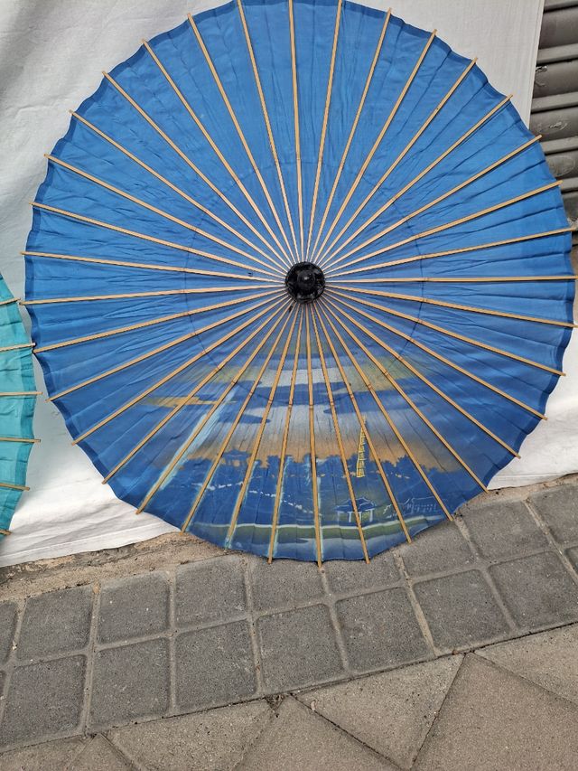 !OCASIÓN! 2 Parasoles Japoneses - Azul & Verde