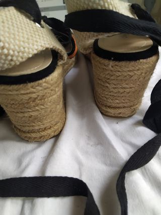 Alpargatas mujer negras y naranjas