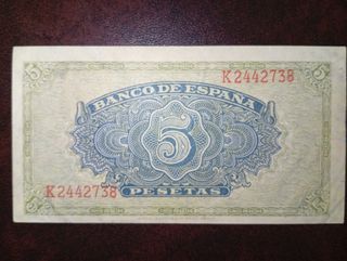 Billete 5 Pesetas España 1940