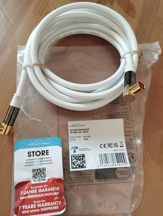 Cable coaxial antena 3m blanco