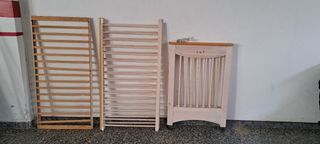 Cuna bebé madera y blanco