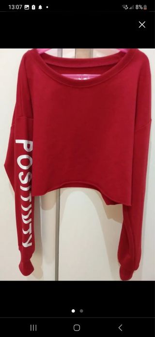 Crop top rojo | Manga larga