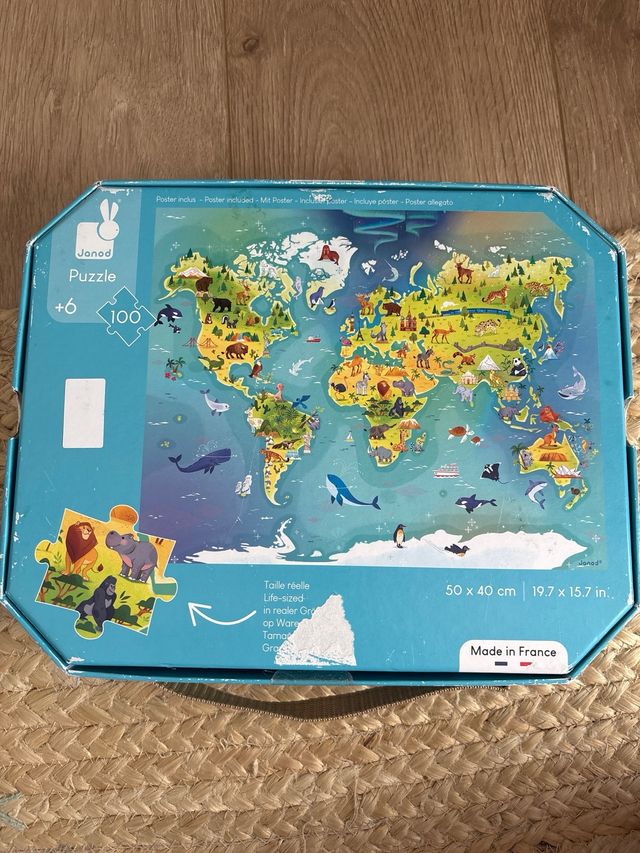 Puzzle Janod Mapa Mundo 100 piezas