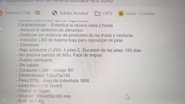 Ozono nevera ECO-DE 3200