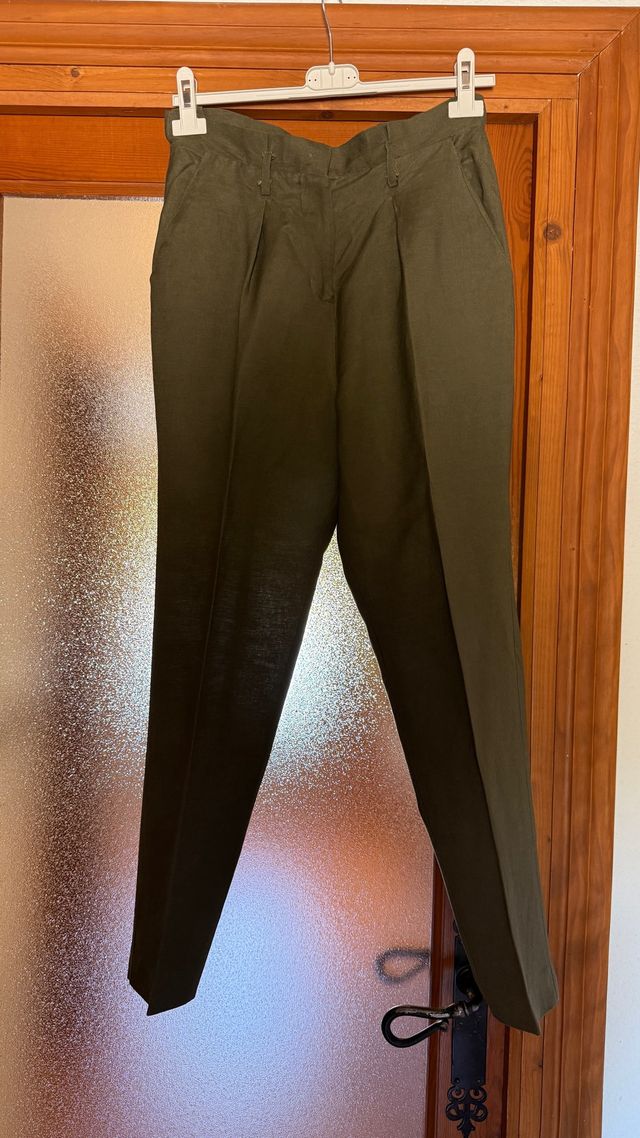 Pantalón Lino Verde Oliva