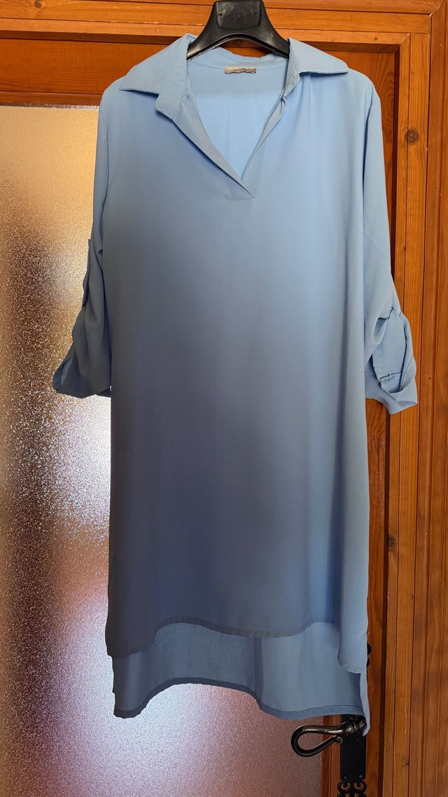 Vestido camisero azul claro
