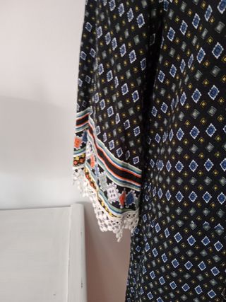 Vestido boho chic - Negro, multicolor