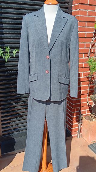 Traje azul grisáceo Mujer T48
