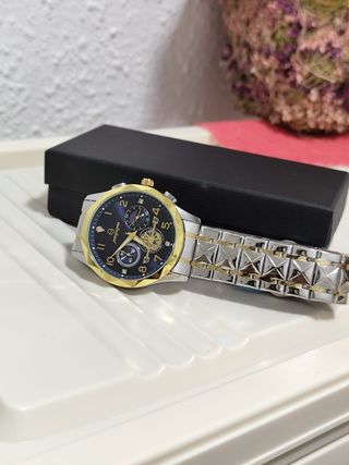 Reloj  Hombre Azul-Dorado