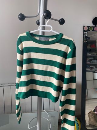 Jersey rayas Primark L - Verde/Blanco