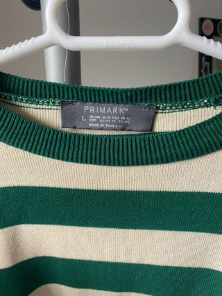 Jersey rayas Primark L - Verde/Blanco