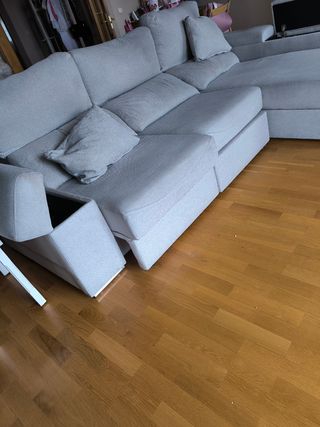 Sofá Chaise Longue Gris de marca Roche Bobois
