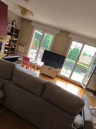 Sofá Chaise Longue Gris de marca Roche Bobois