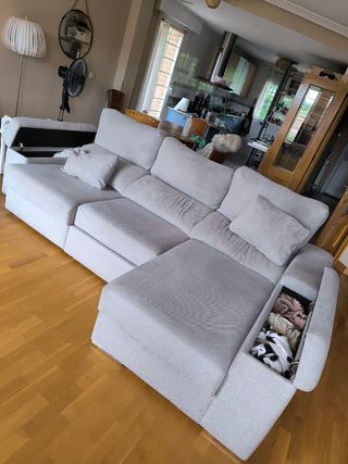 Sofá Chaise Longue Gris de marca Roche Bobois