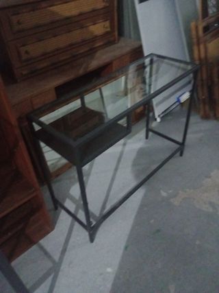 Mesa escritorio moderna - cristal y metal