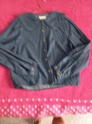 Camisa vaquera azul mujer