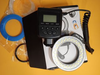 Flash Anular + Luz LED continua