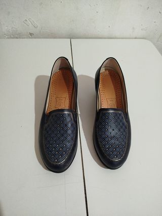 Zapatos de tacón Piel Auténtica Azul