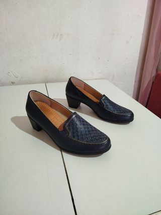 Zapatos de tacón Piel Auténtica Azul
