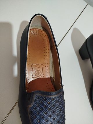 Zapatos de tacón Piel Auténtica Azul