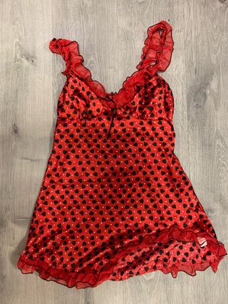 Camisón rojo corazones