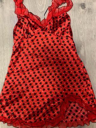 Camisón rojo corazones