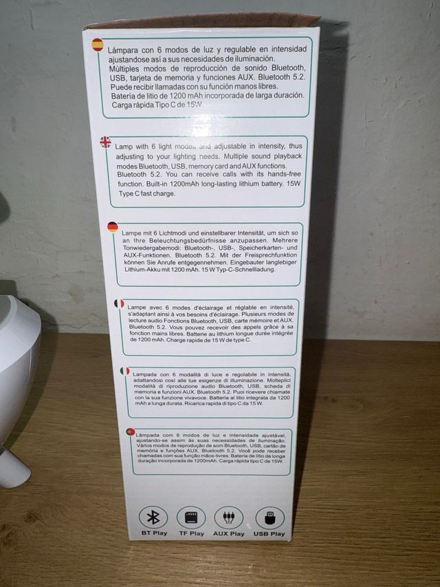 Lampara RGB con Altavoz Bluetooth